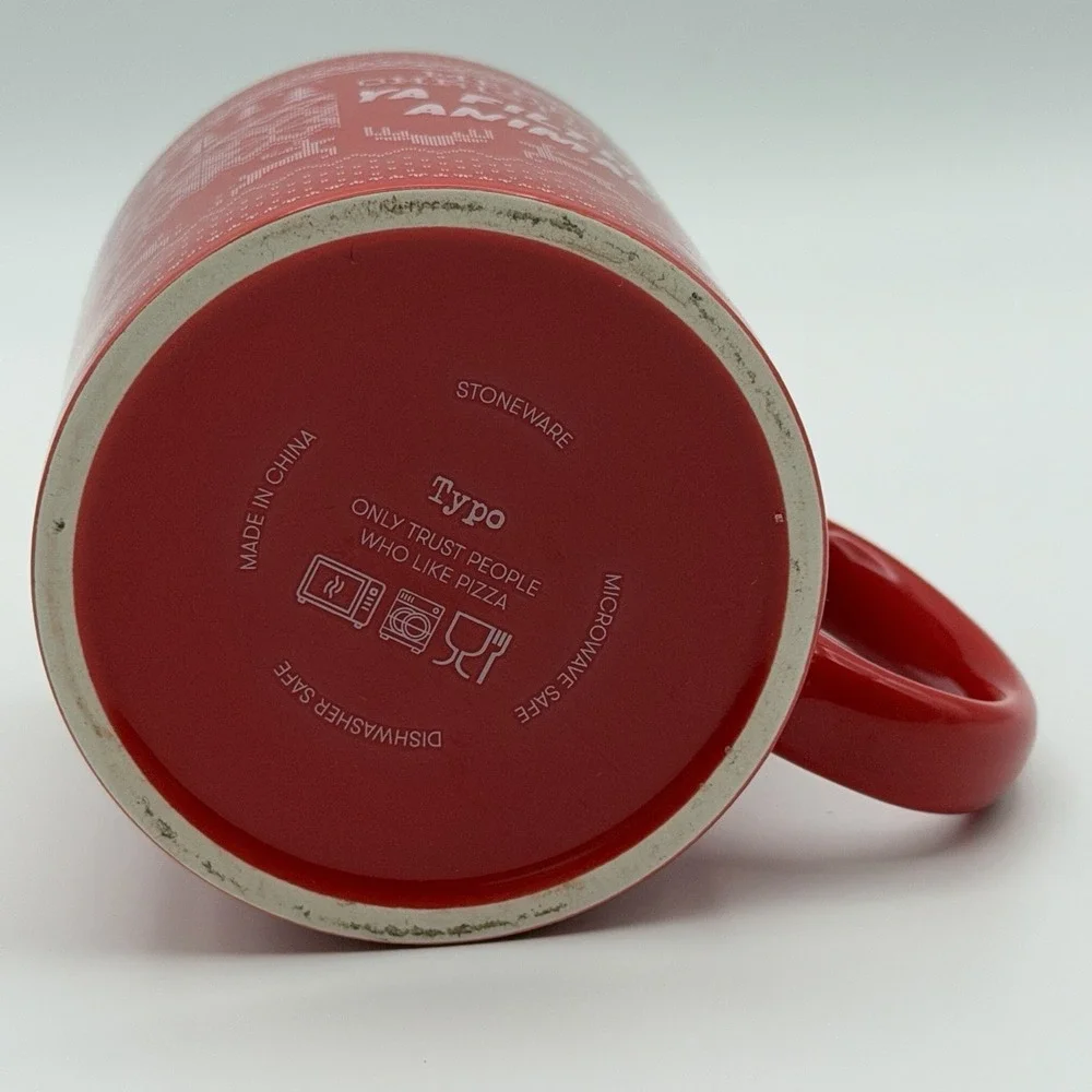 Typo Merry Christmas Ya Filthy‎ Animal Red Stoneware Mug Holiday Coffee Cup 12oz